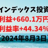 インデックス投資による利益+660.1万円（利益率+44.34%）【2024年7月27日】