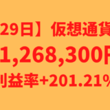 【運用1629日】仮想通貨による利益+1,268,300円（利益率+201.21%）